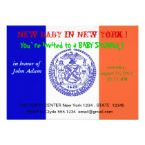 Baby Shower Invitation with Flag of New York invitations