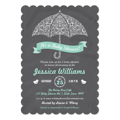 Baby Shower Invitation with Umbrella