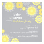 Baby Shower Invitation | Yellow Gray Daisy Delight