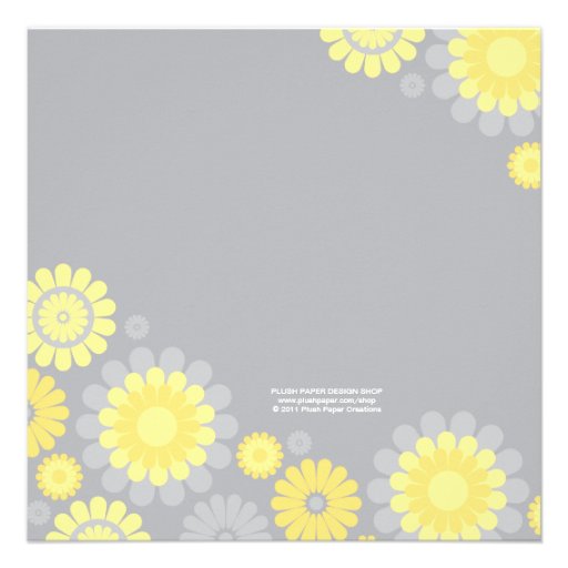 Baby Shower Invitation | Yellow Gray Daisy Delight