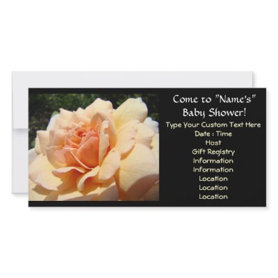 Baby Shower invitations Peach Rose Flower Photo Greeting Card by Basleeartprintgifts