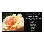 Baby Shower invitations Peach Rose Flower Photo Greeting Card