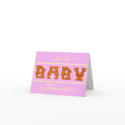 Baby Shower Invitations ~ Teddy Bear Alphabet~Pink Greeting Cards by Paulas_Bears_N_More