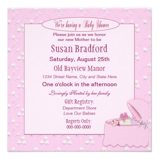 Baby Shower Invitations - Thinking Pink