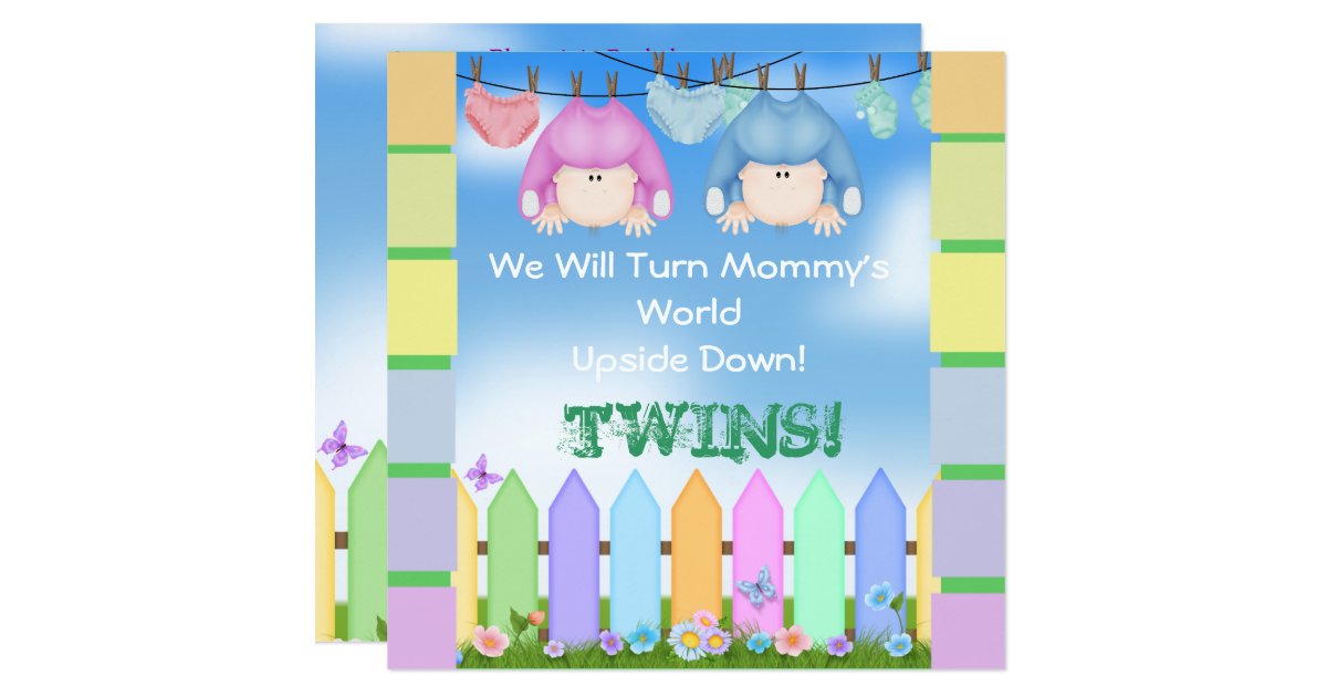 BABY SHOWER Invitations UNISEX TWINS! Zazzle