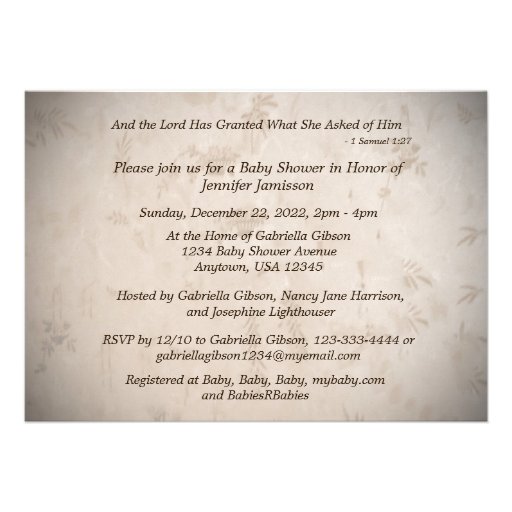 Baby Shower Invite For This Child She Has Prayed