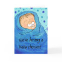 Baby Shower Invite Invitation Cute Boy Blue Card