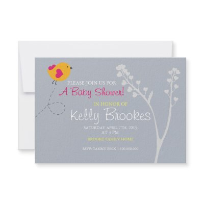 Baby Shower Invite | Love's Bird |blue by PaperMintStudios