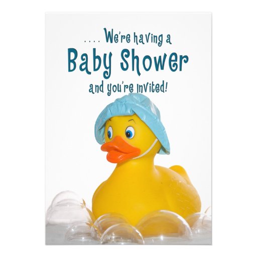 BABY SHOWER INVITE - RUBBER DUCKY (front side)