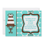 baby shower invite teal cake fun sweet cute chic invitations