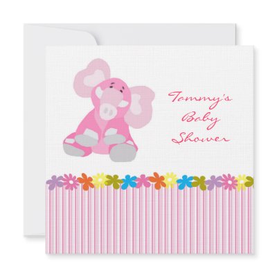 Baby Shower Invite with Cute Elephant by TammyAndMummy