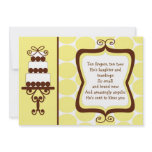 baby shower invite yellow cake fun sweet cute chic invitations