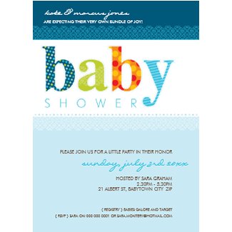 Baby Shower Invites Baby Patterned Letters