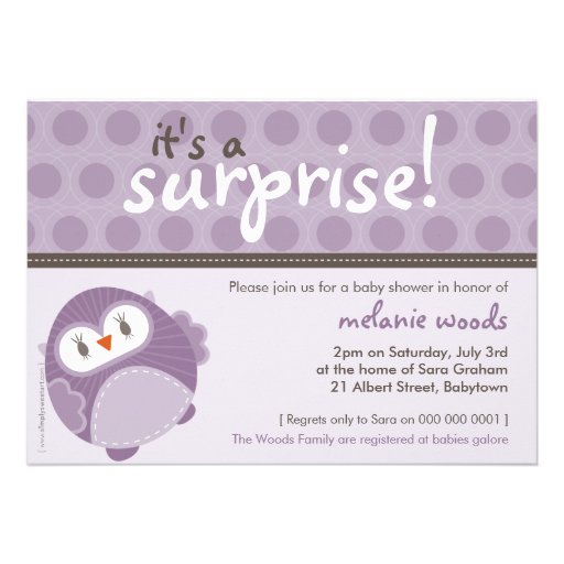 BABY SHOWER INVITES :: dancing owl 1L