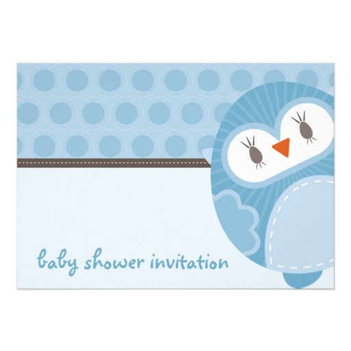 BABY SHOWER INVITES :: dancing owl 5L