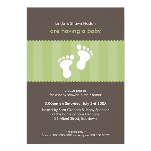 BABY SHOWER INVITES :: happy feet 13P (front side)