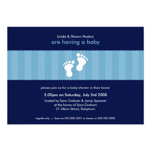 BABY SHOWER INVITES :: happy feet 3L (front side)