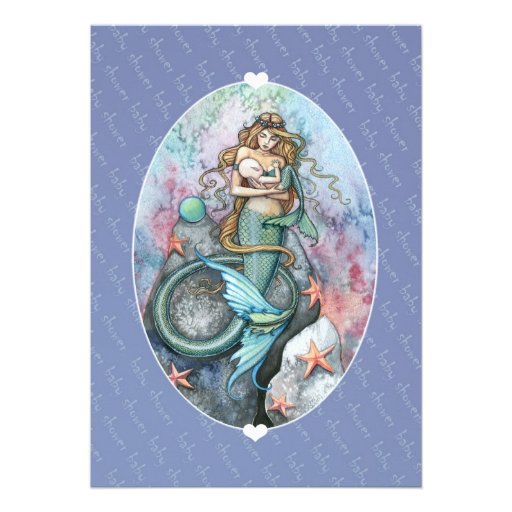 Baby Shower Invites Invitations Mermaid and Baby