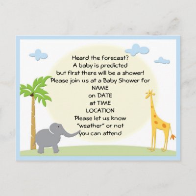 Jungle Baby Shower Invites on Baby Shower Postcard Jungle Invitationbaby Shower Invitation Birth