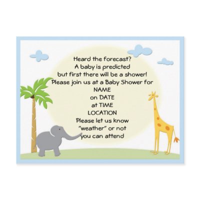 Baby Formula Chart on Baby Shower Jungle Postcard