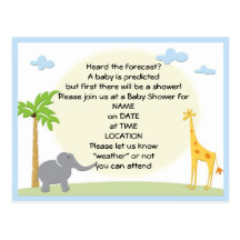 baby Shower Jungle Postcard Invitation
