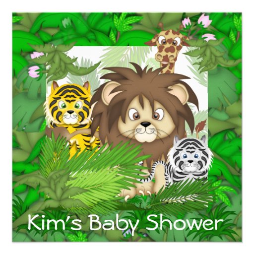 BABY SHOWER Jungle ZOO Invitations NEUTRAL