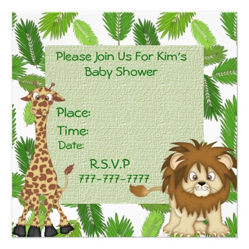 BABY SHOWER Jungle ZOO Invitations NEUTRAL