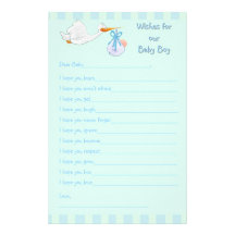 Baby Shower Keepsake - Wishes for Baby Boy Customized Stationery