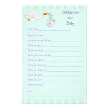 Baby Shower Keepsake - Wishes for Baby Customized Stationery