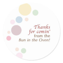baby shower label round sticker