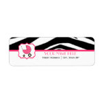 Baby Shower Label - Zebra Print And Hot Pink