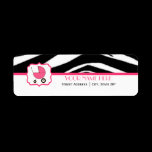 Baby Shower Label - Zebra Print And Hot Pink