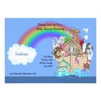 Baby Shower Noahs Ark Personalized Announcements