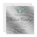 Baby Shower Party Invite Jewelry Butterfly Green