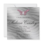 Baby Shower Party Invite Jewelry Butterfly Pink