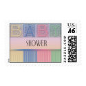 Baby shower pastel postage