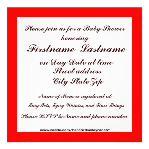 Baby Shower Personalized Invitations