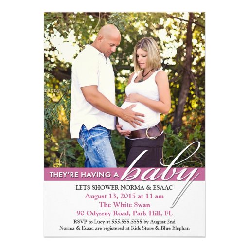 Baby Shower Photo Flat Invitation (front side)