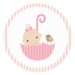 {baby shower} pink baby shower sticker