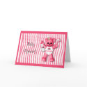 Baby Shower Pink Bear and Tractor Invitation card