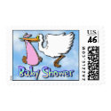 Baby Shower Pink (Black) postage by stampstore Baby Shower Pink (Black) postage