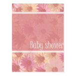 baby shower pink daisies postcard