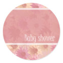 baby shower pink daisy stickers by partypassion baby shower pink daisy stickers