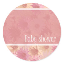 baby shower pink daisy stickers by partypassion baby shower pink daisy stickers