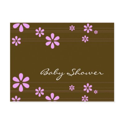 Baby Shower Pink Flowers - Customized Postcard by myhome71