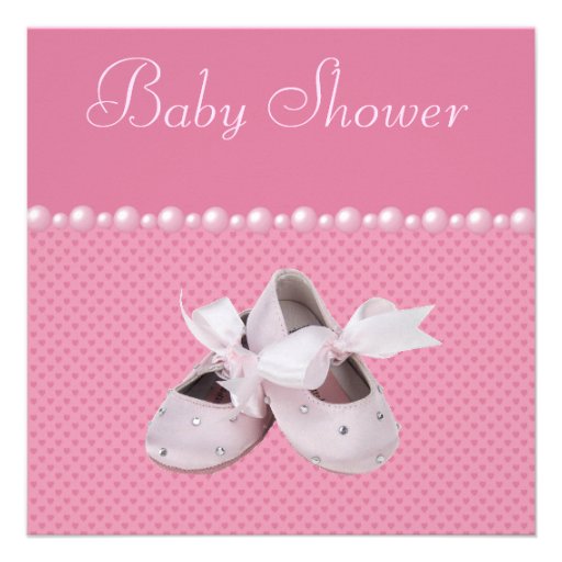Baby Shower Pink Shoes, Clothes & Jewel Pacifier Invite