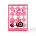 Baby Shower Pink Tractor with Balloons Invitation card