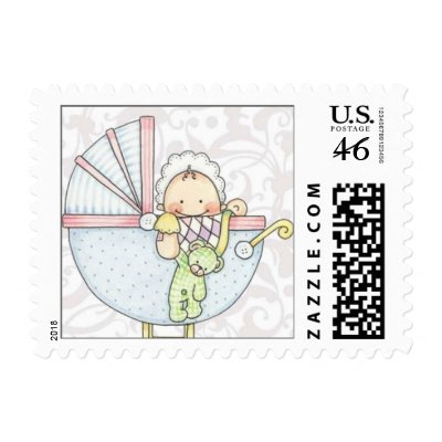 Baby Shower Postage Stamp -sm by JoyOfLife