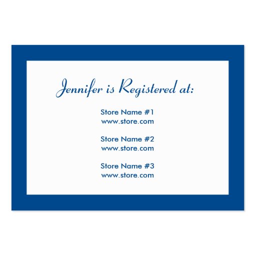 Baby Shower Registry Card with Date - Blue Business Card Template (front side)