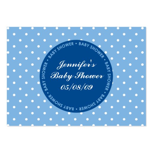 Baby Shower Registry Card with Date - Blue Business Card Template (back side)